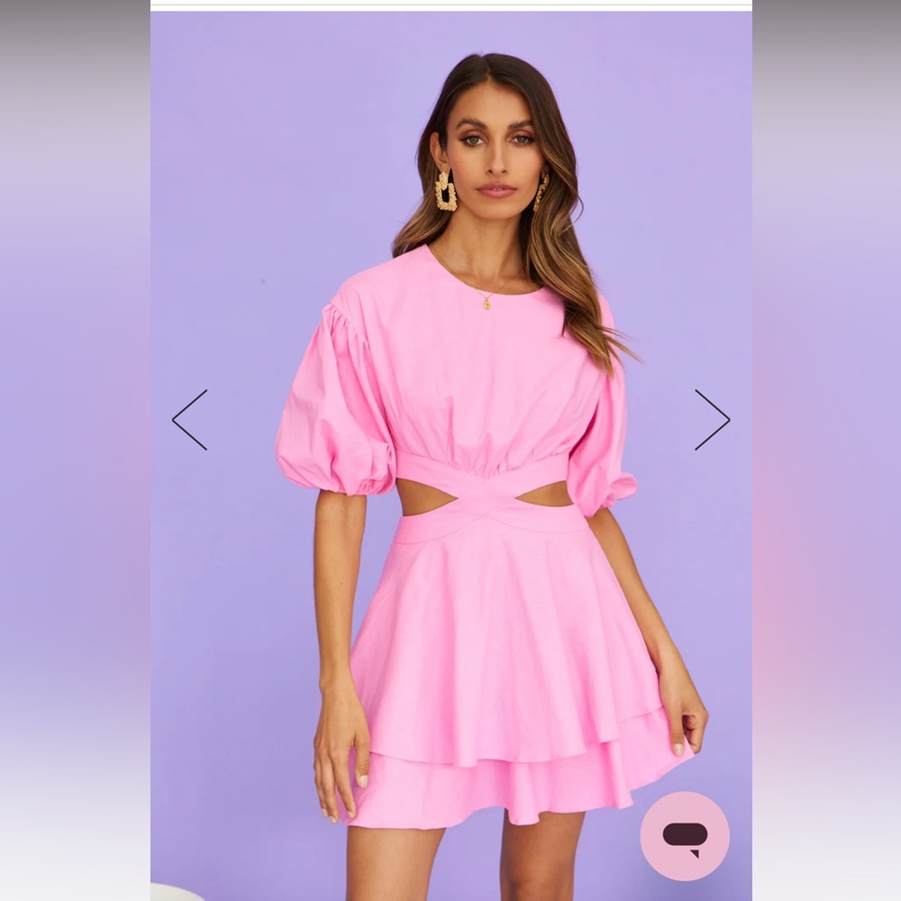 Hello Molly Pink Linen Dress Size US6